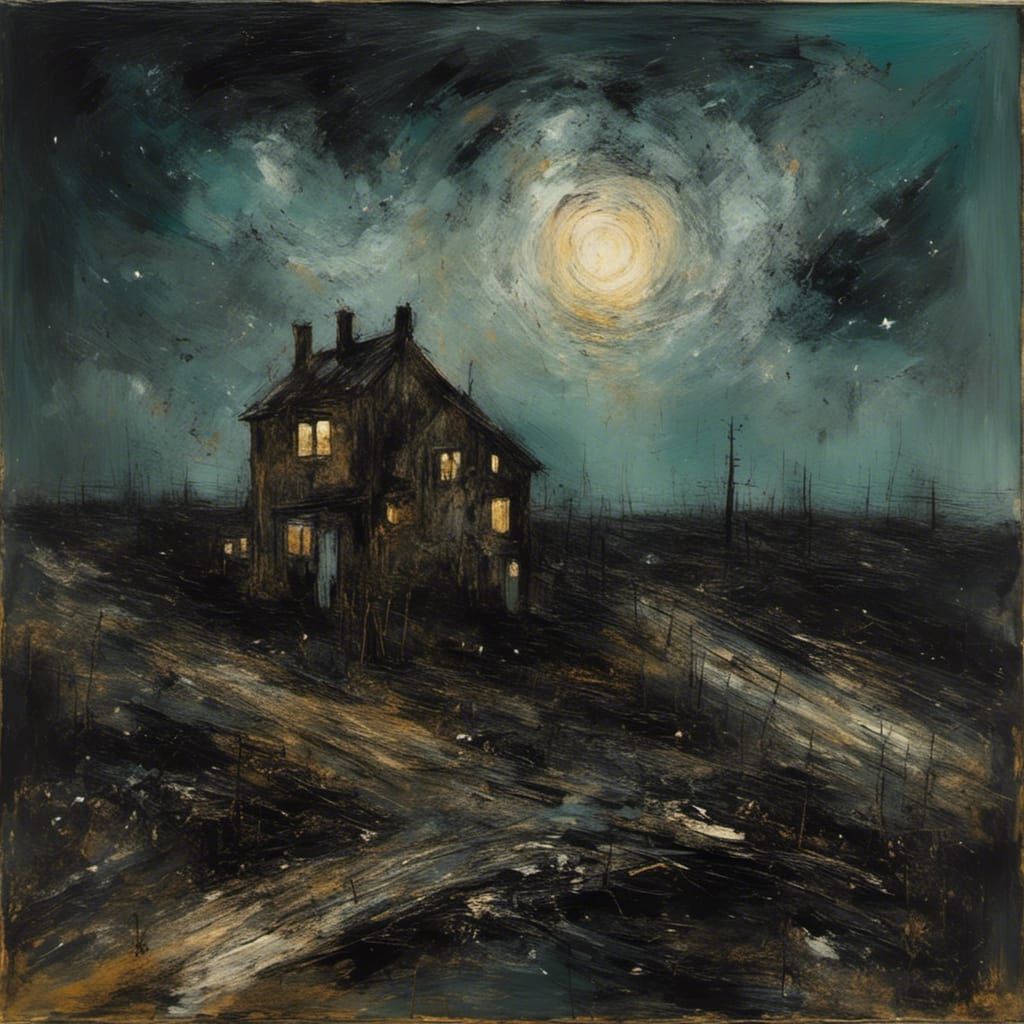 Brooding Night Transforms to Day as Impasto Painting