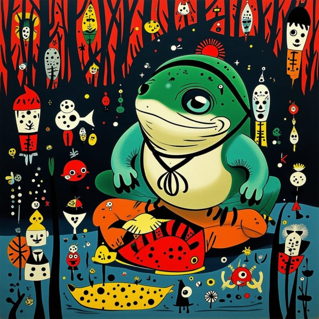 Toad and Fox Bride in the Style of Matisse