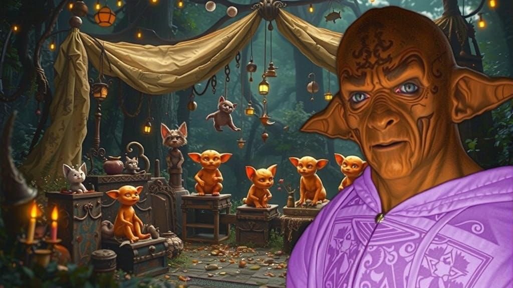 Orange Goblin in Victorian Outfit, Comix Aesthetic