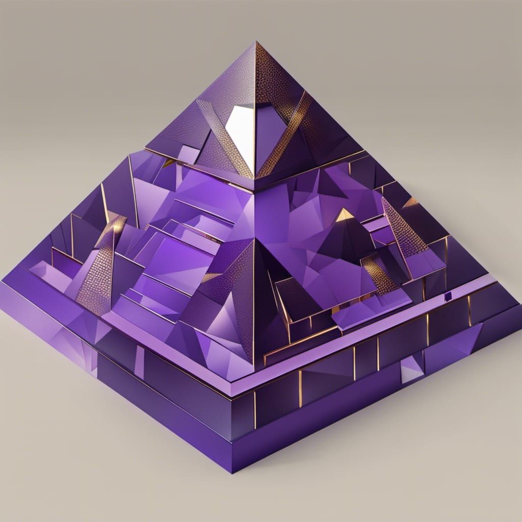 Purple and Gold Pyramid Cityscape