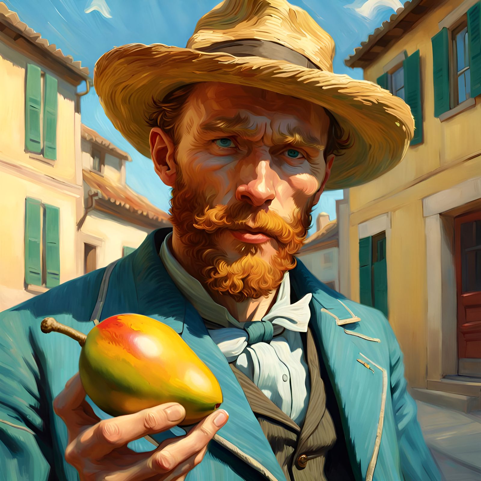 Van Gogh with Mango as Digital Art