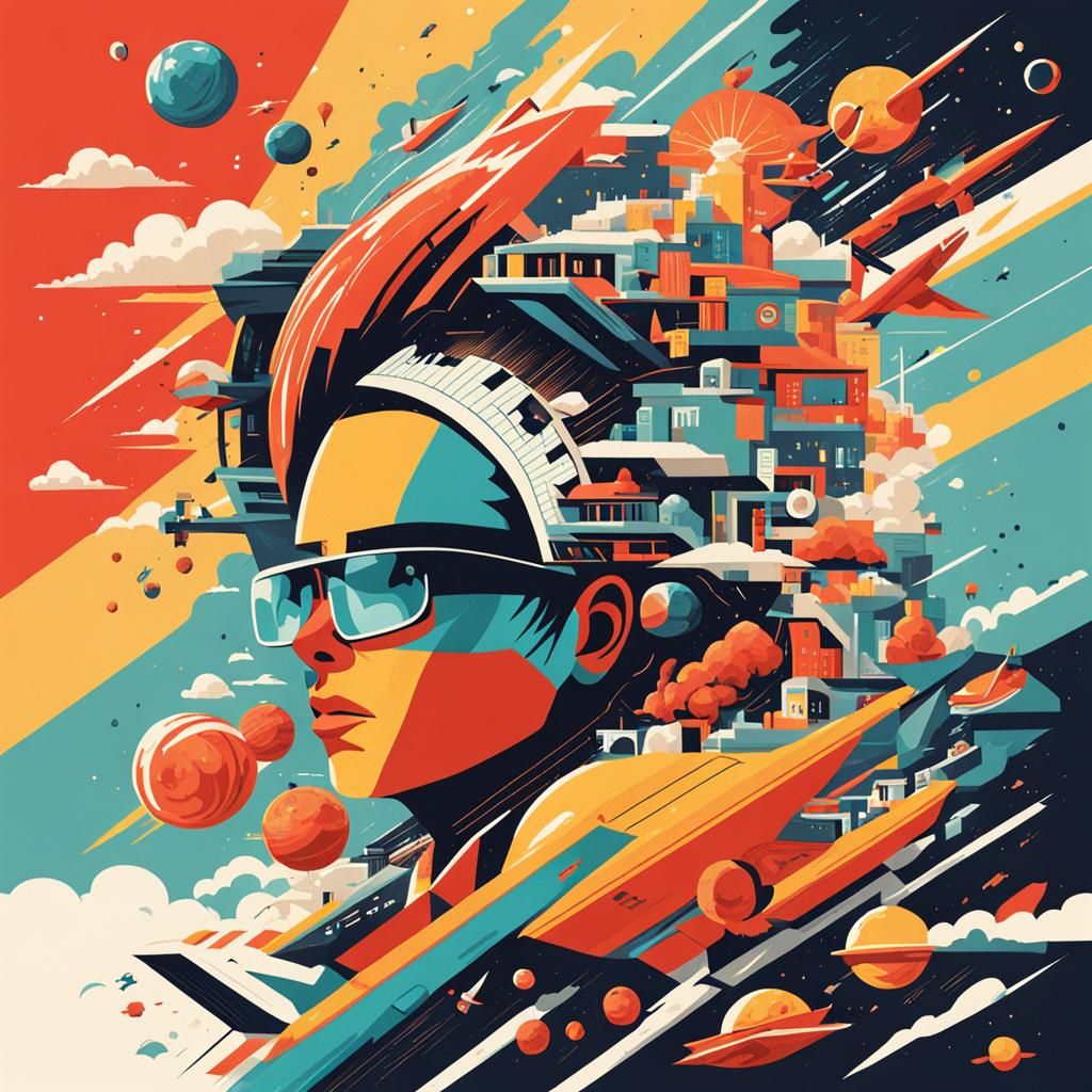 Surreal Collision of Eras in Imaginative Theme