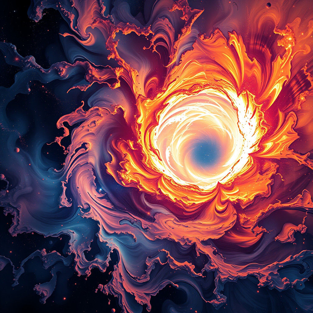 Cosmic Vortex Eruption: A Digital Art Explosion