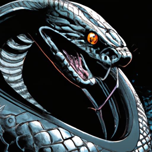 Black Snake in Comic Book Art Style