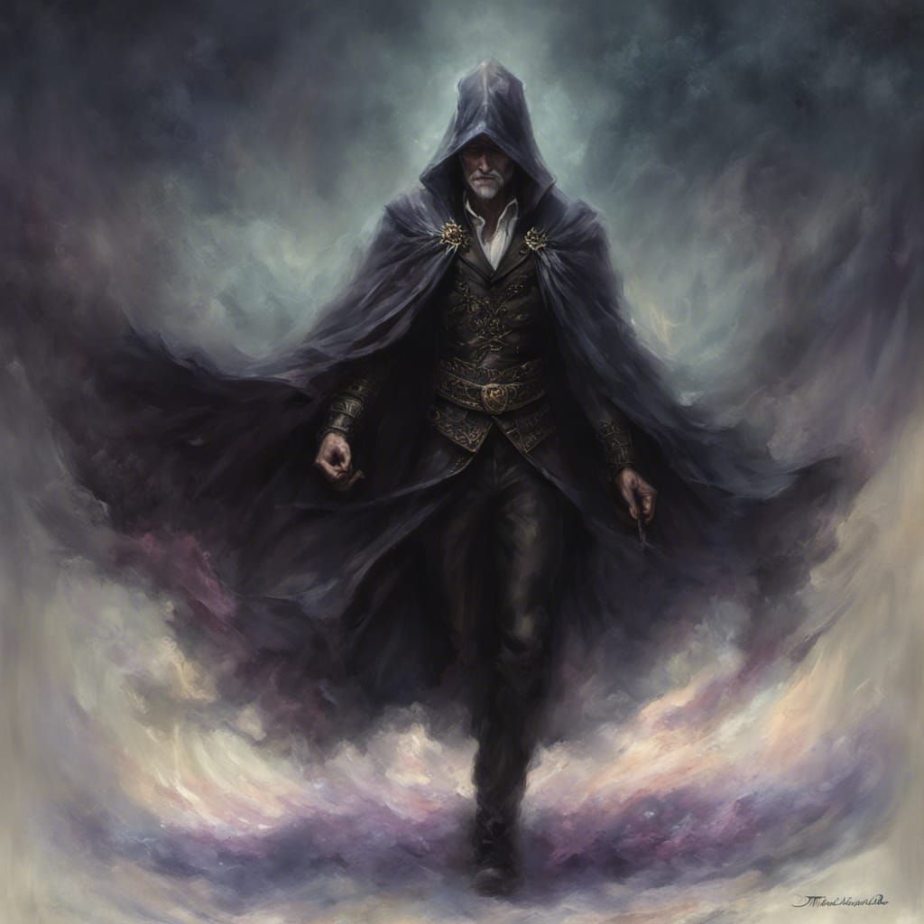 Elegant Shadow Dancer in Ethereal Fantasy Style