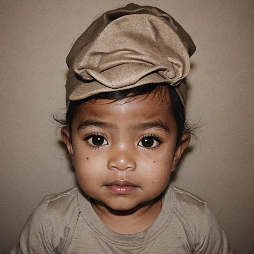 Detailed Portrait of a Two-Year-Old Baby