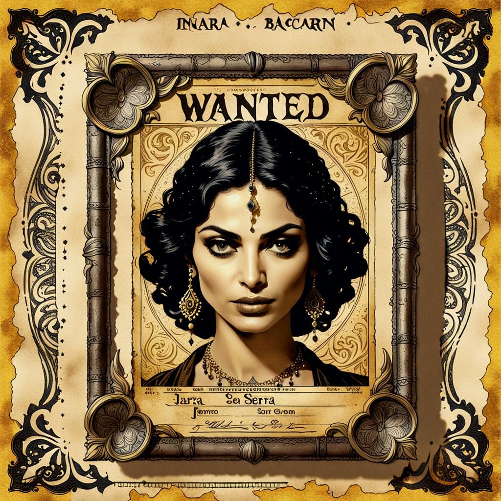 Vintage Wanted Poster of a Beautiful Woman