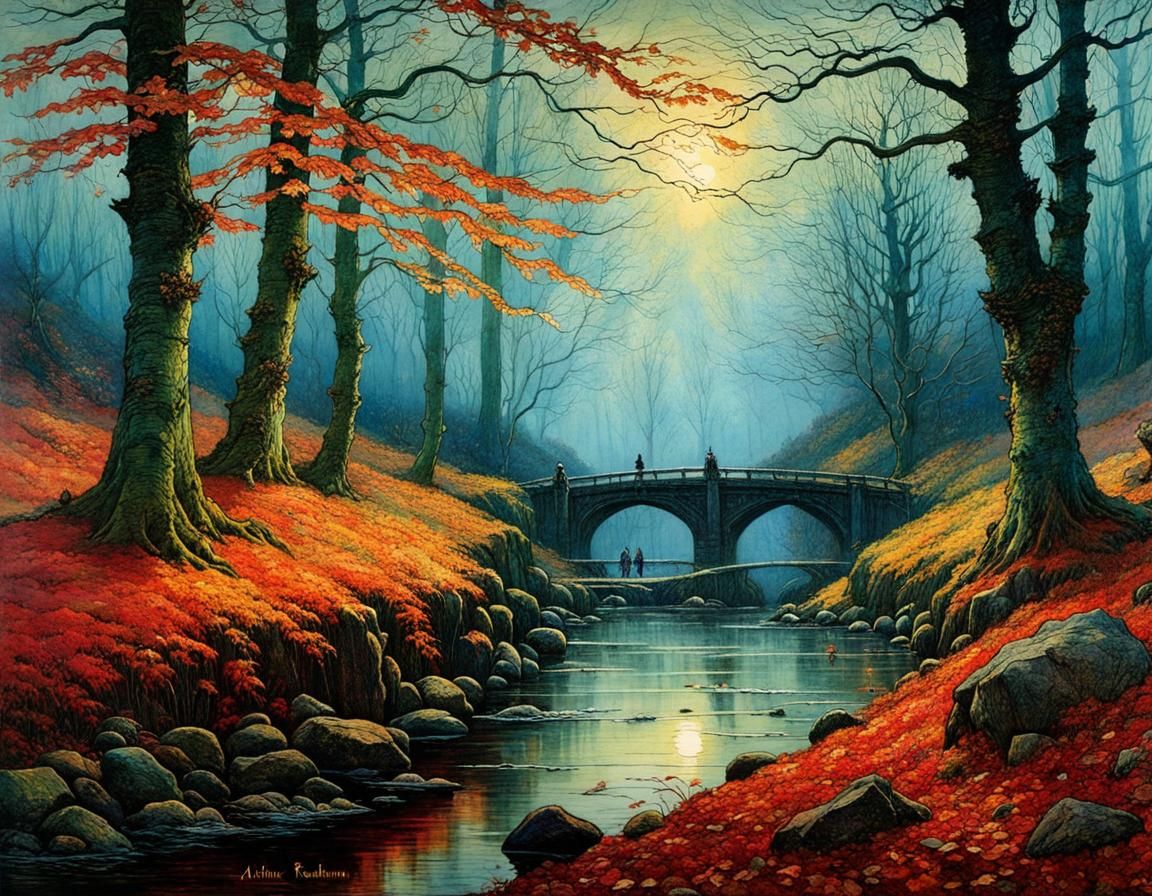 Whispers of Autumn's Final Dance in Frosty Twilight