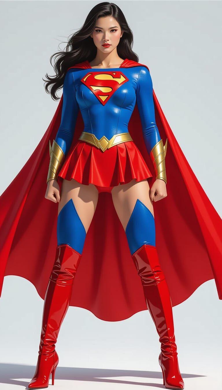 Chinese Communist Superheroine in Comic Book Art Style