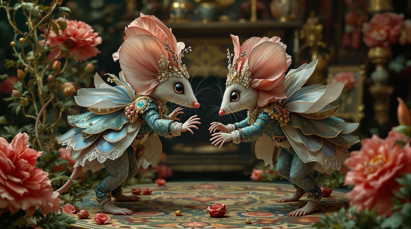 Anthropomorphic Poppies Engage in Elegant, Victorian-Era Ins...