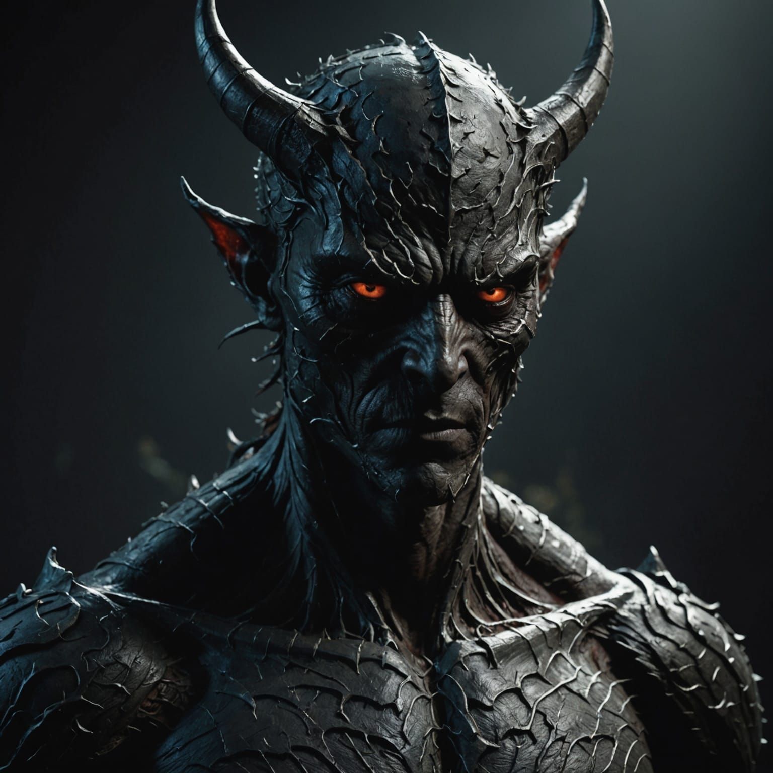 Handsome Shadow Demon in Hyperrealistic Photorealistic Style