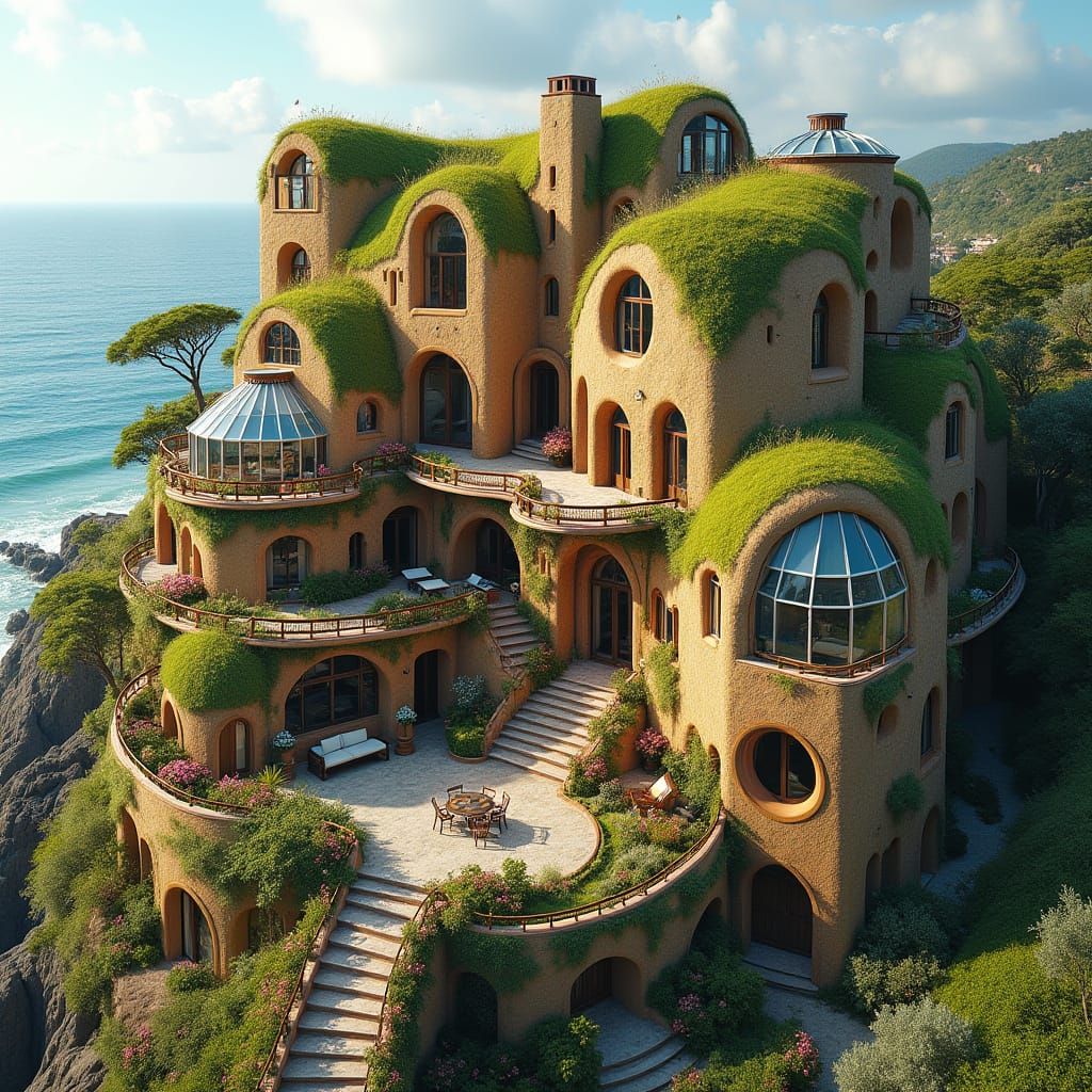 Vibrant Cob Cliffside Paradise