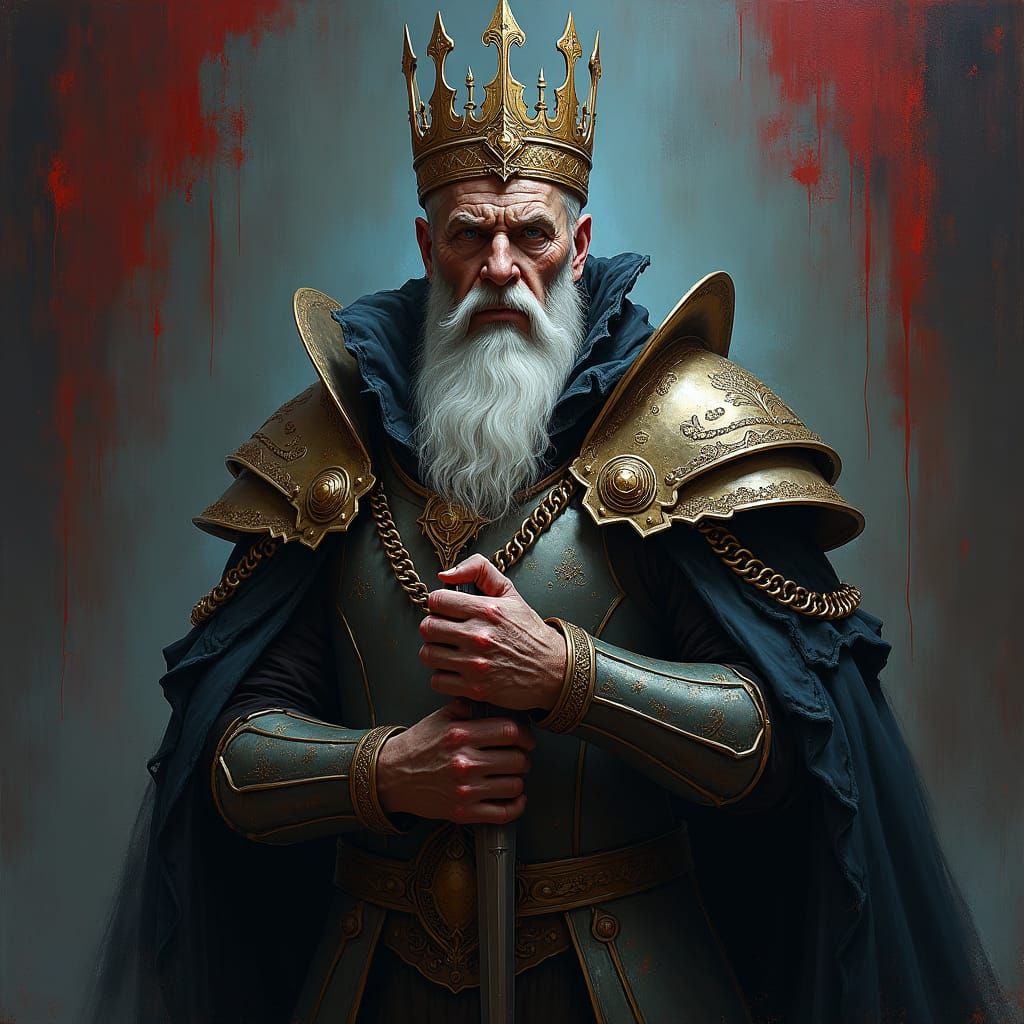 Regal King Lich Portrait in Dark Fantasy Style