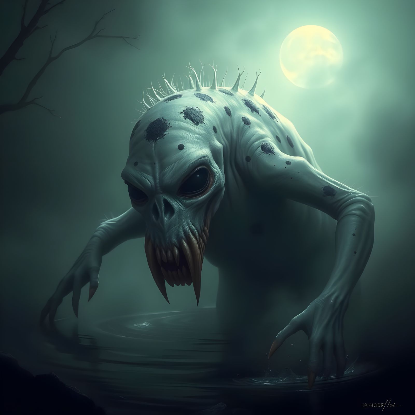 Monstrous Bunyip Emerges from Murky Billabong