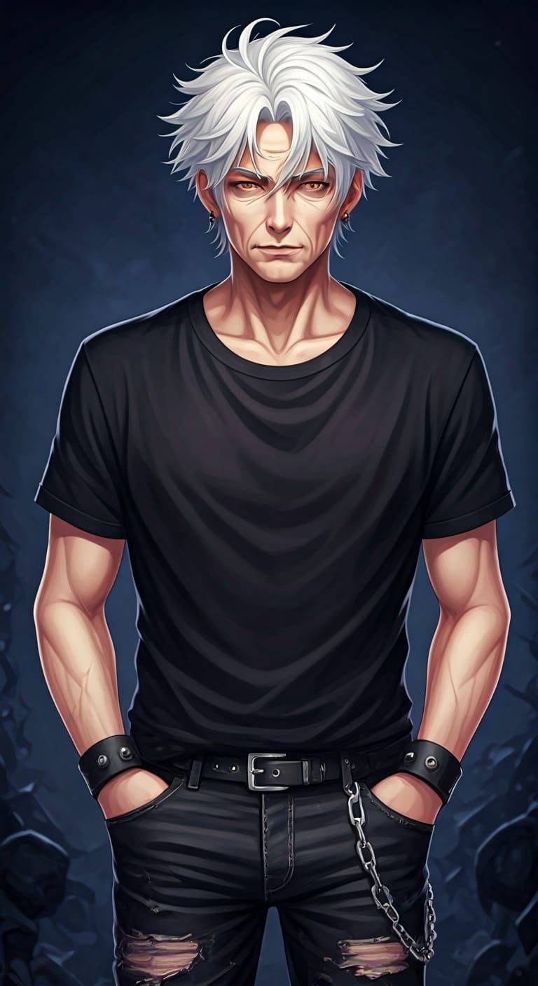 Edgy Korean Man in Shounen Anime Style