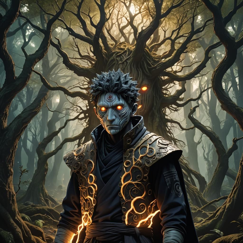 Obito Uchiha in Mystical Forest Concept Art