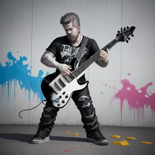 Giant James Hetfield Guitar Graffiti Art