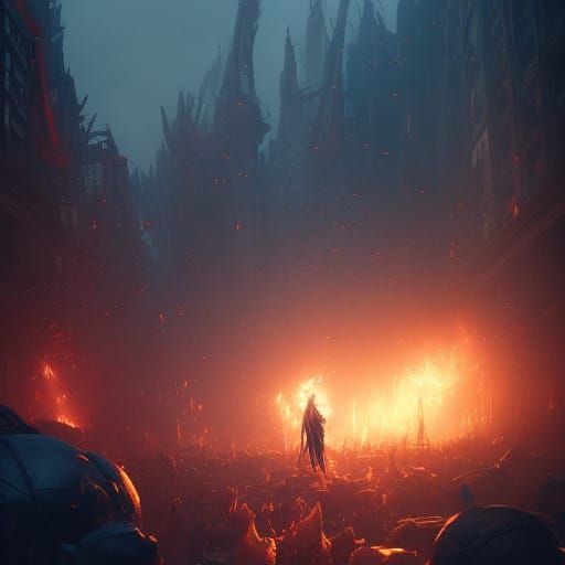 Dark Fantasy Trump Boss Fight, Detailed Digital Art