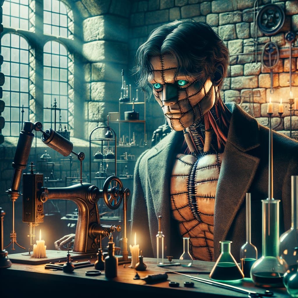 Victorian Gothic Horror in a Vintage Science Laboratory