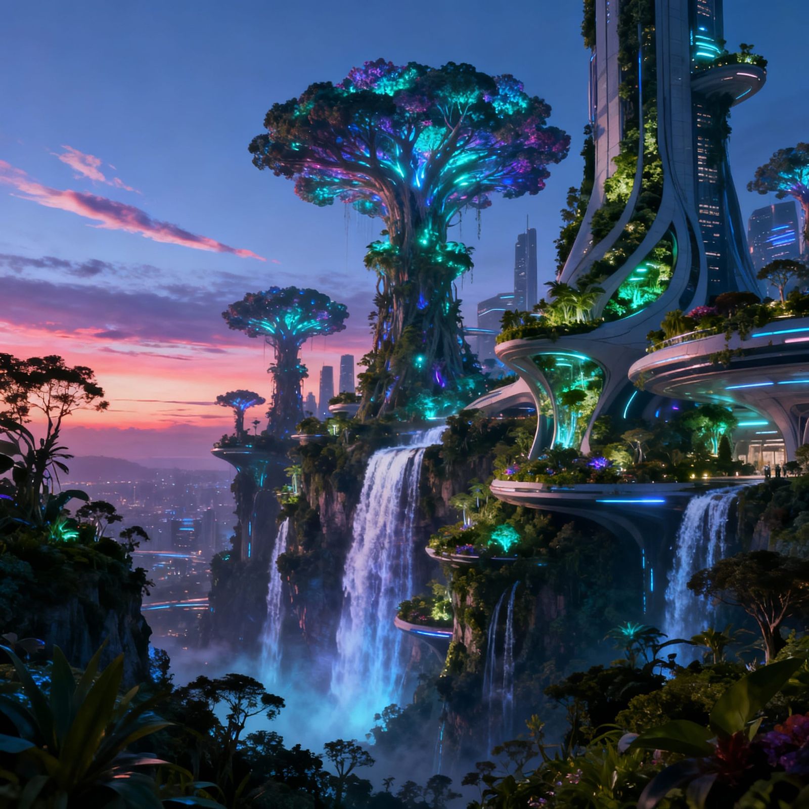 Futuristic City Blends With Nature in Digital Matte Painting