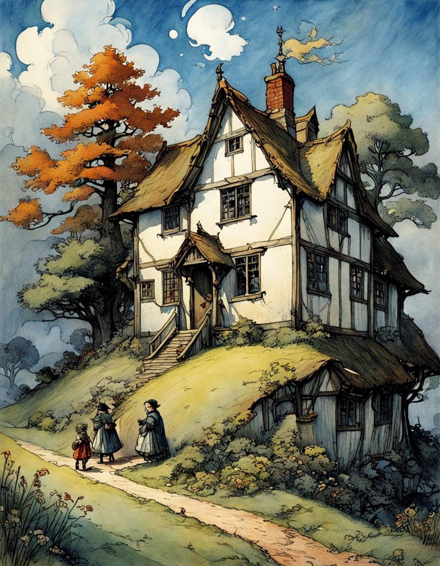 Arthur Rackham Style Children's Book Illustration