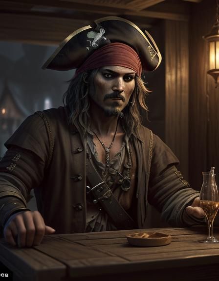 Pirate in a Tavern: Epic Digital Matte Painting