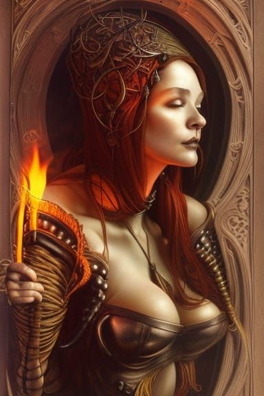 Young Witch's Spell in Gothic Kitchen