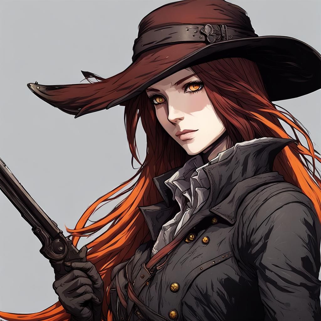 Gothic Female Hunter in Bloodborne Style
