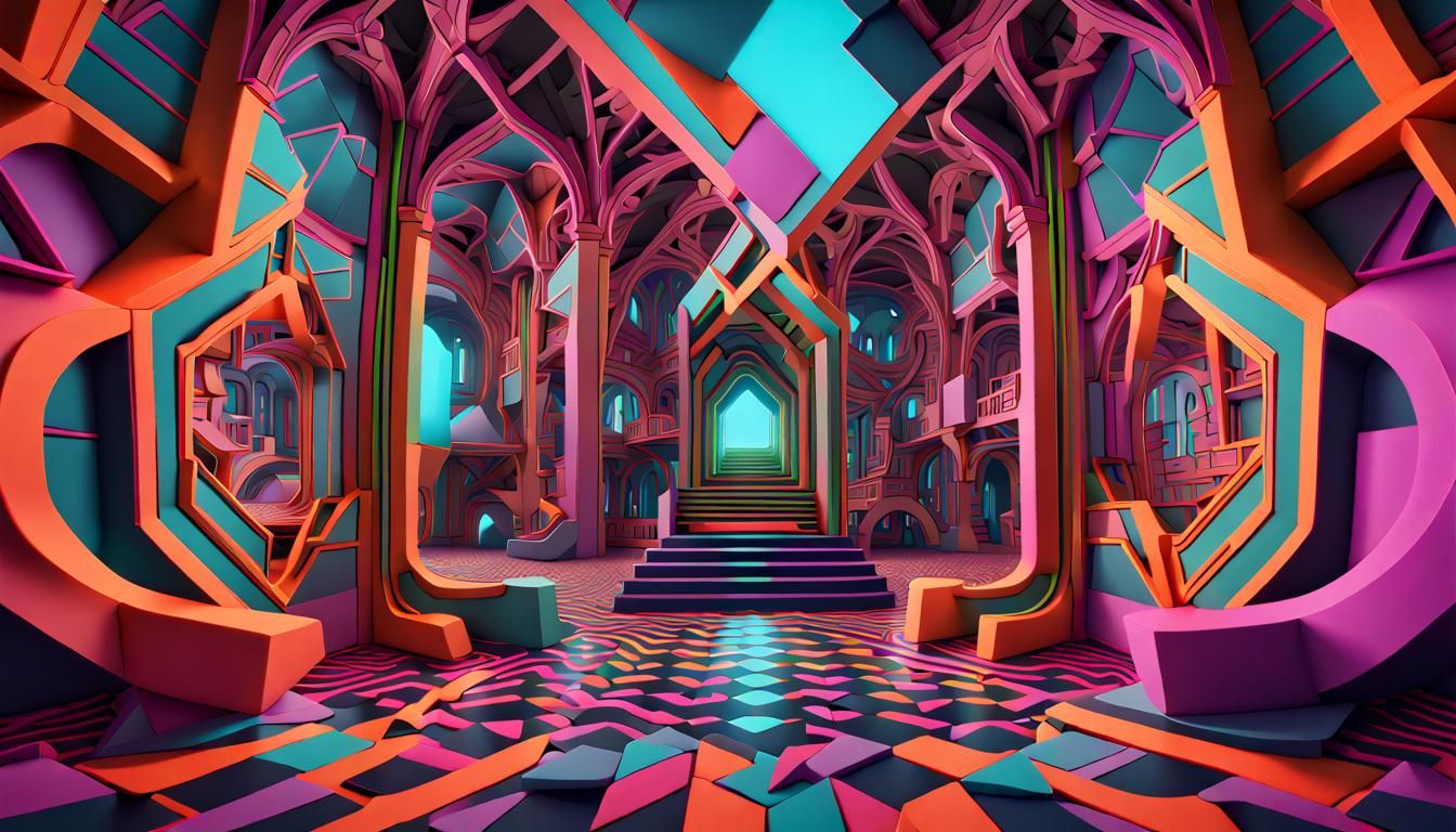Hyperreal Abstract Art in Neon Colors