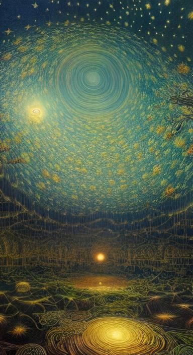 Mystical Ghost in Surreal Eerie Landscape