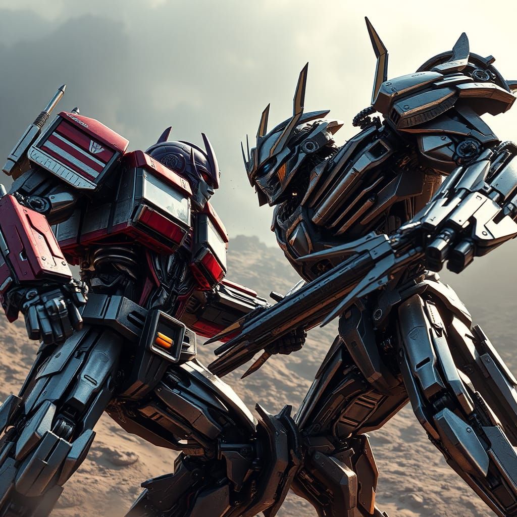 Optimus Prime vs Megatron: Epic Sci-Fi Battle