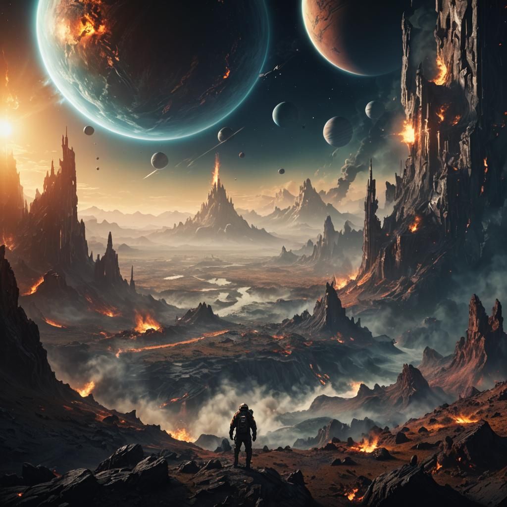 Fiery Planet: Epic Cinematic Digital Matte Painting
