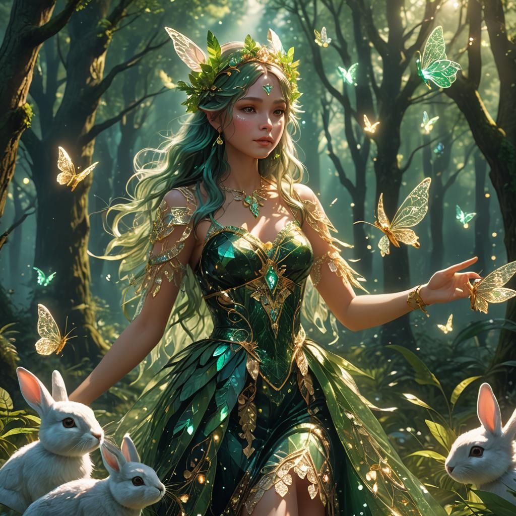 Forest Goddess Grants Flight, Anime Art Style