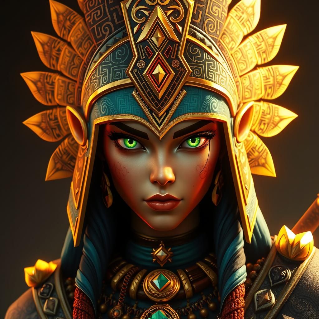 Regal Gerudo Warrior in Art Nouveau Style