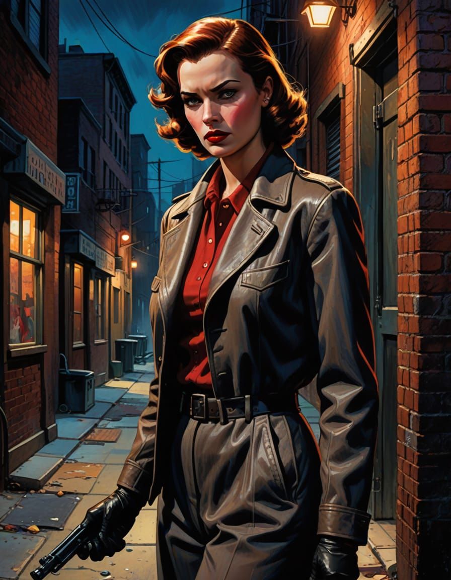 1940s Noir Detective Novel Cover Art