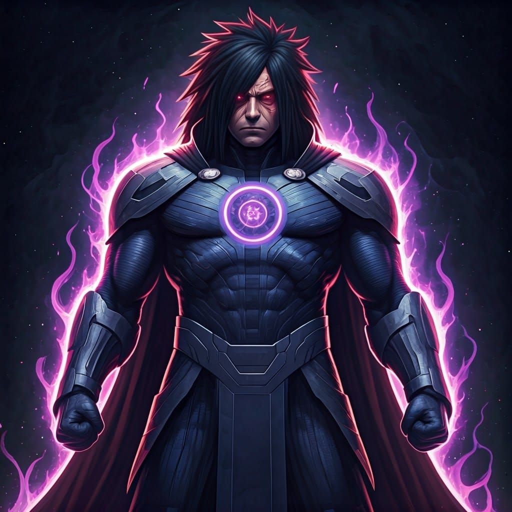 Madara Uchiha and Beyonder Fusion in Comic Style