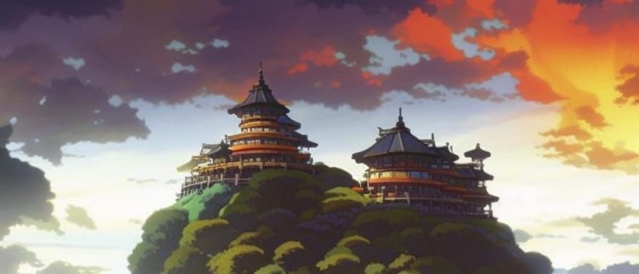 Anime Key Visual in Ghibli Style