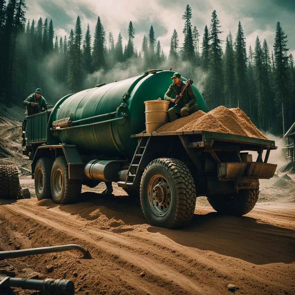 Elven Guerillas Sabotage Logging Camp: Cinematic Film Still