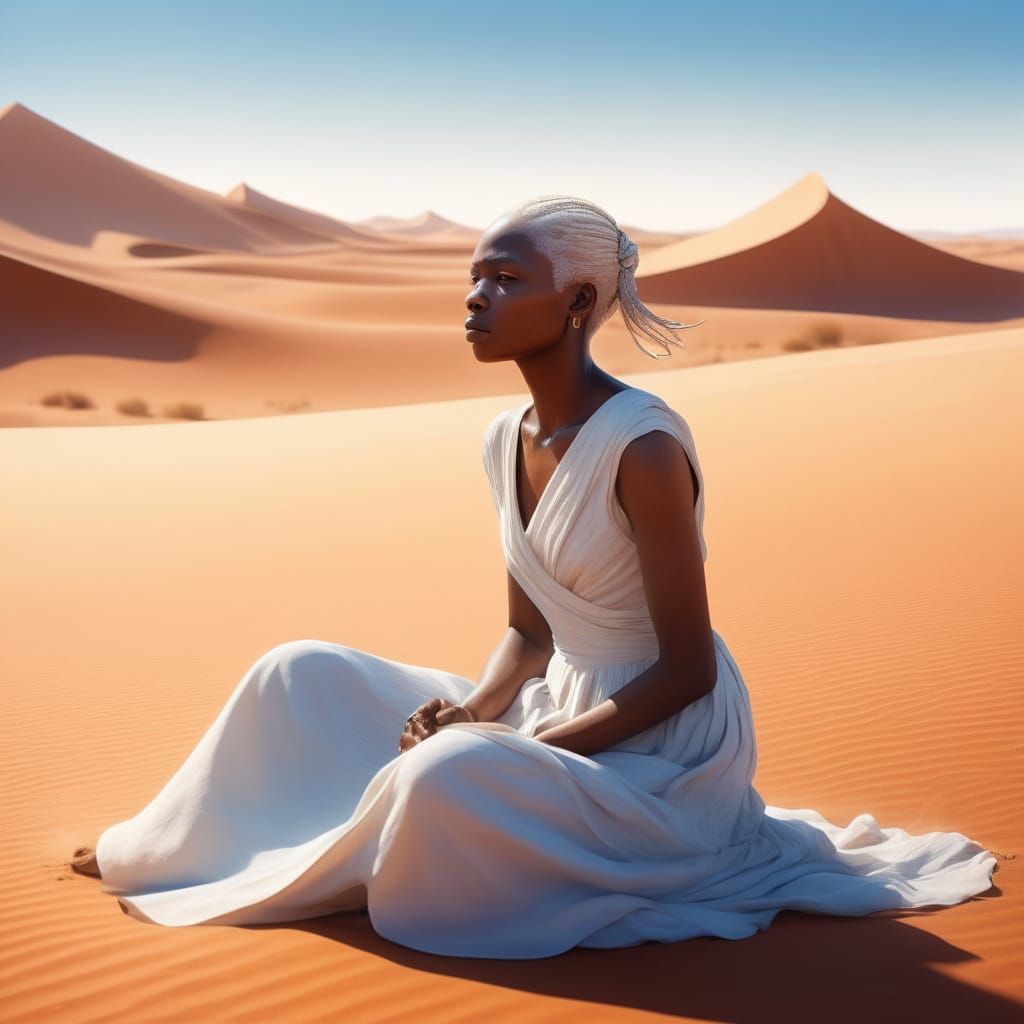 Desert Mirage: Hyperrealistic Art of Thirst and Despair