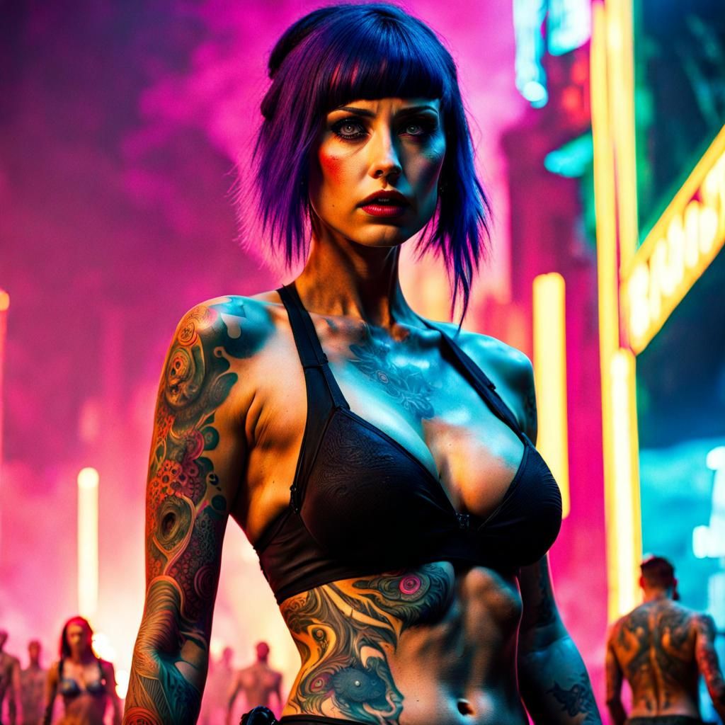 Post-Apocalyptic Zombie Landscape in Blade Runner Style