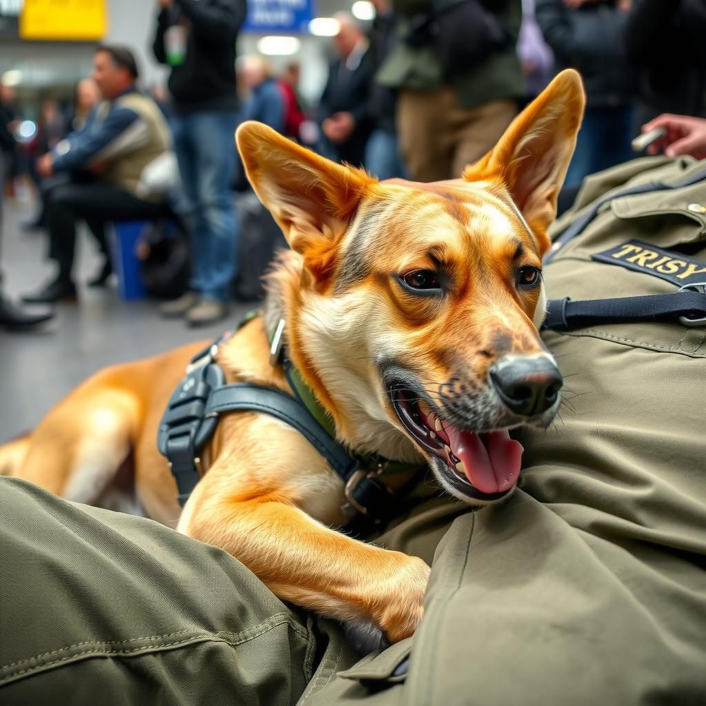 Military Support Dog Comforting Owner in Crisis