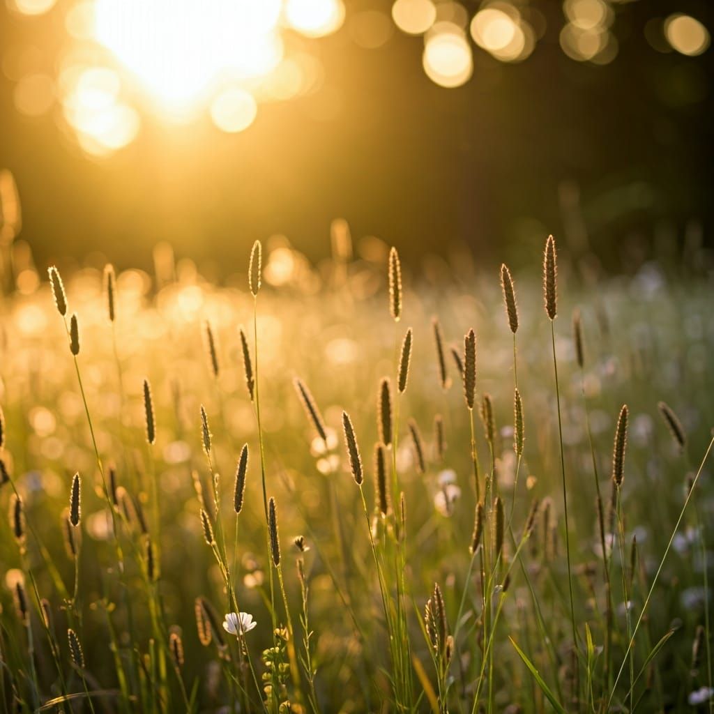 Golden Summer Landscape with Vibrant Flora