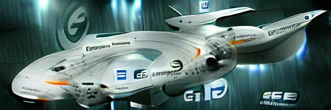 Enterprise G Spaceship in Sci-Fi Style