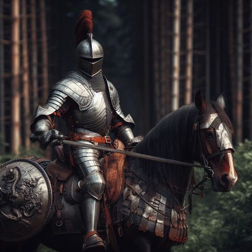 Armored Polish Cavalryman Portrait in Forest