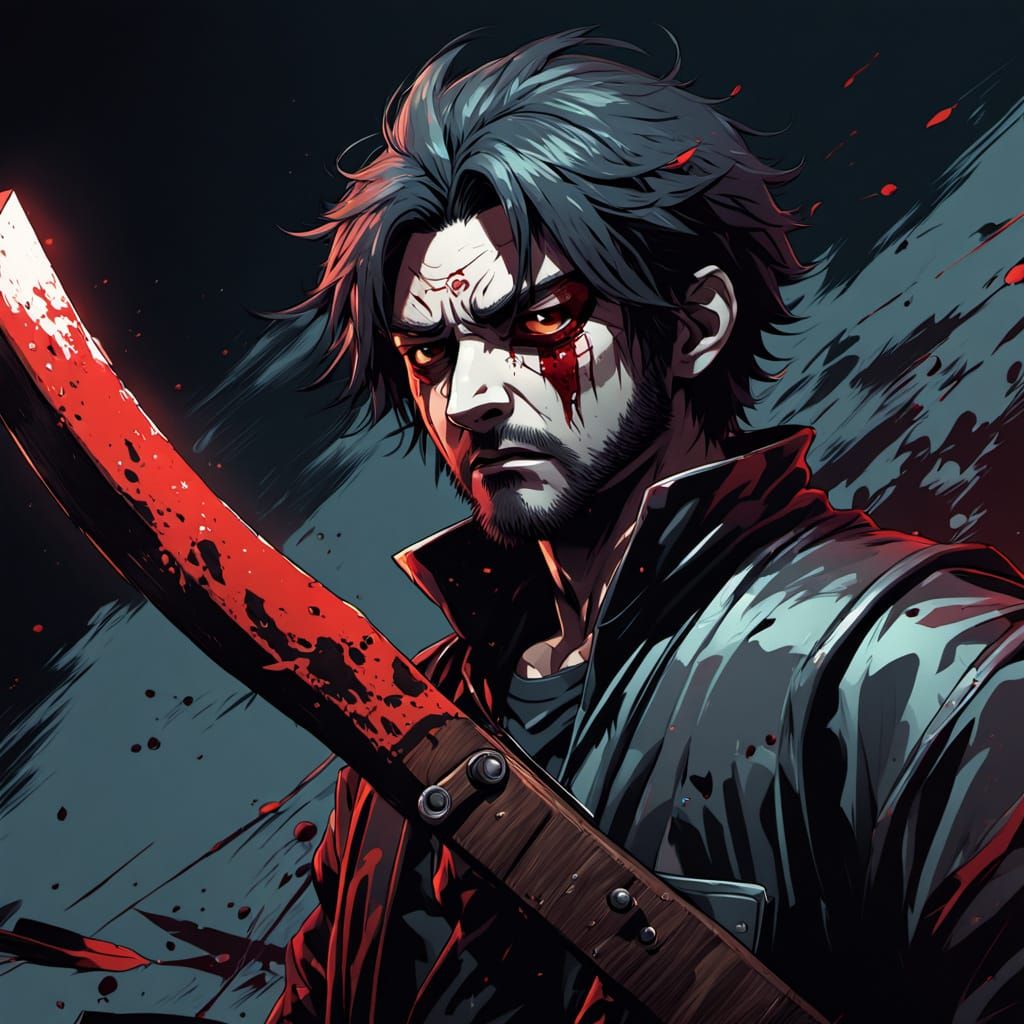 Bloody Axe Triptych: Manga Horror Art