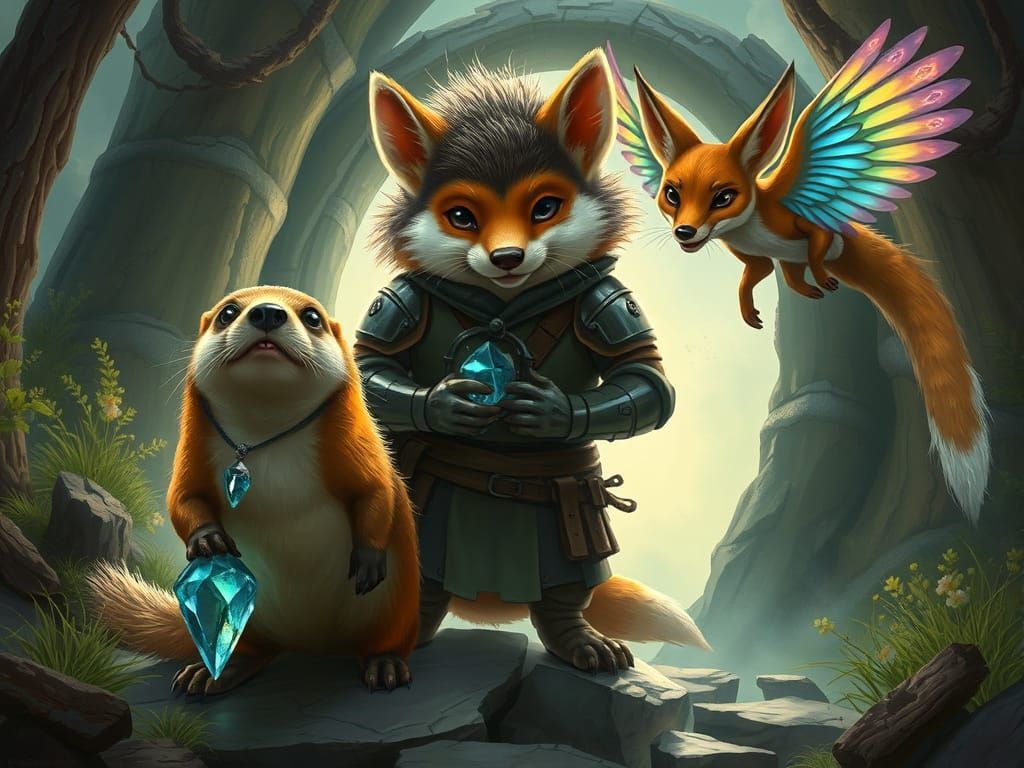 Guardians of Woodland Portal in High Fantasy Style