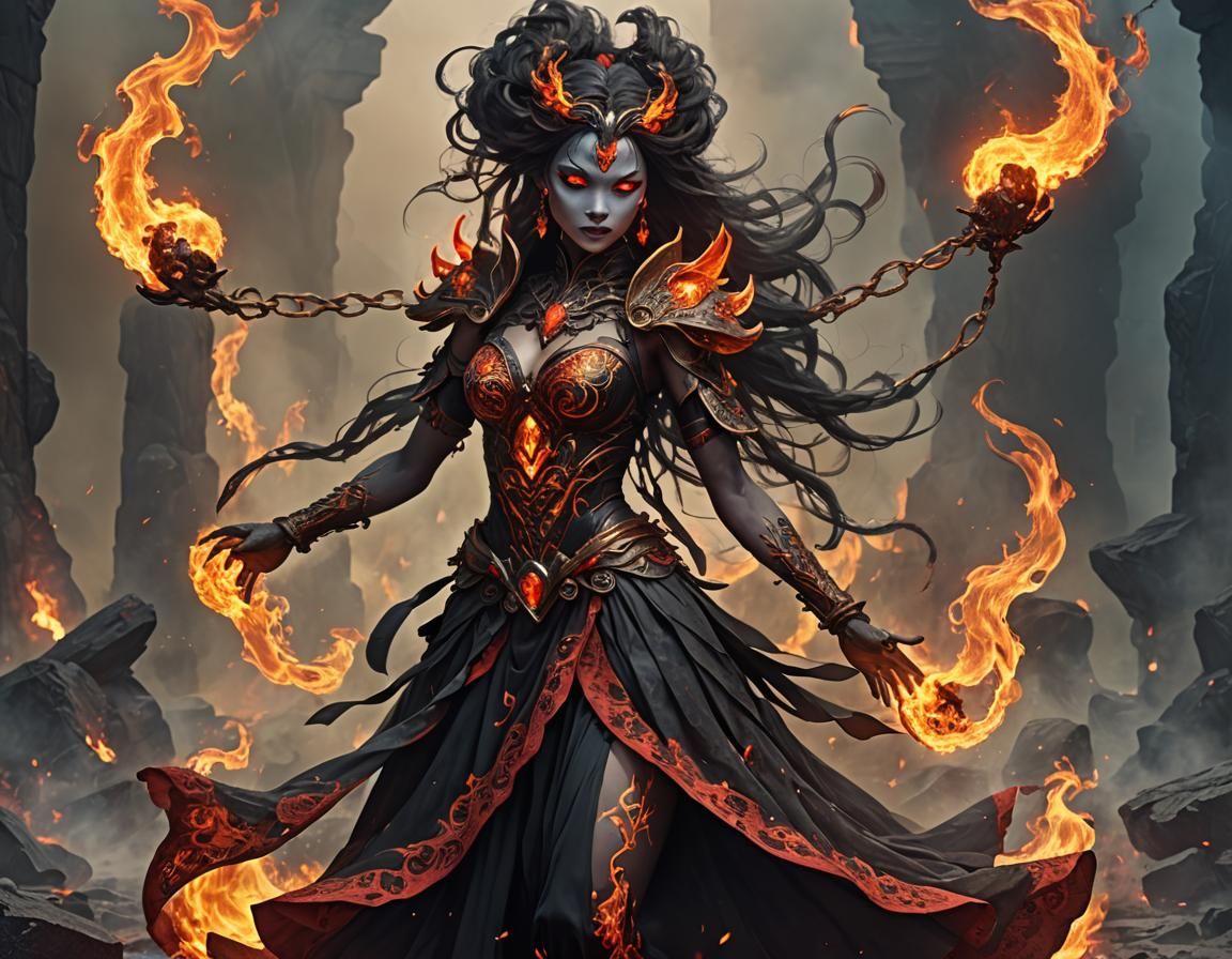 Fire Spirit of Volcanos (Aia's Elemental Spirit Portraits Ch...