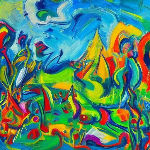 Whimsical Doodle World with Expressive Brushstrokes