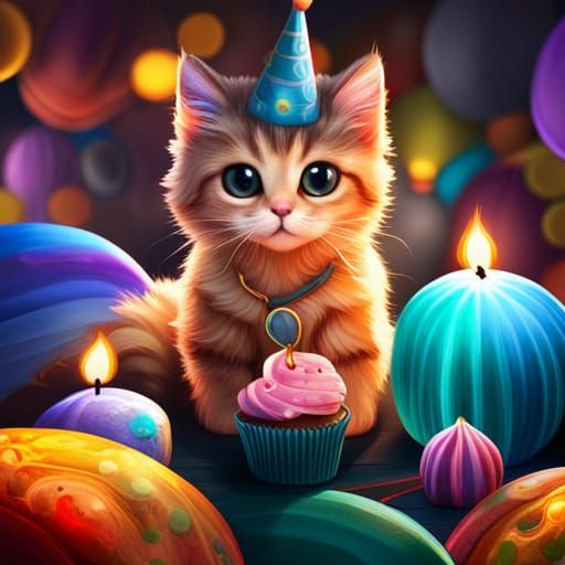Cute Kitten's Autumn Birthday Party in 8K