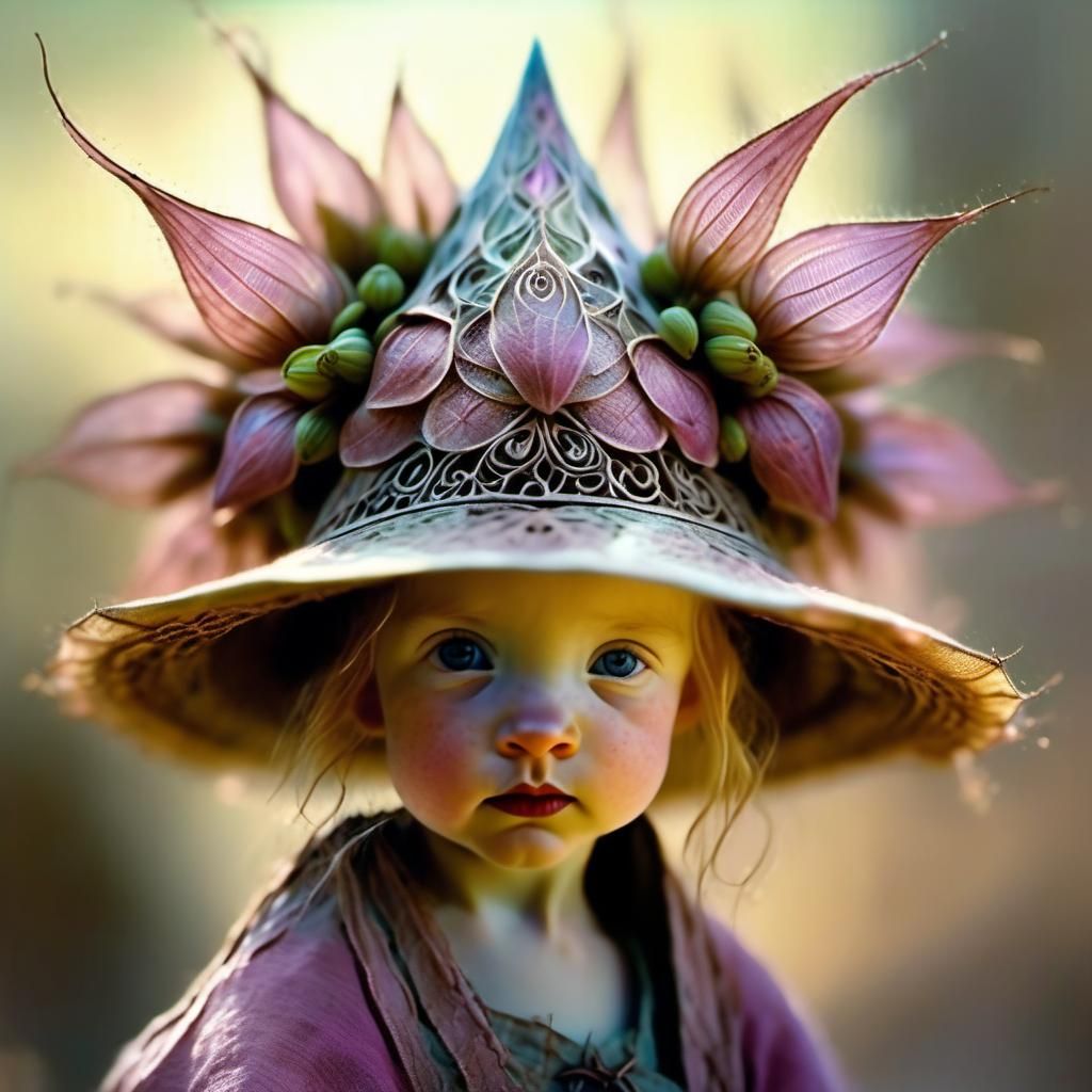 Filigree Hat Baby: Alcohol Ink Double Exposure
